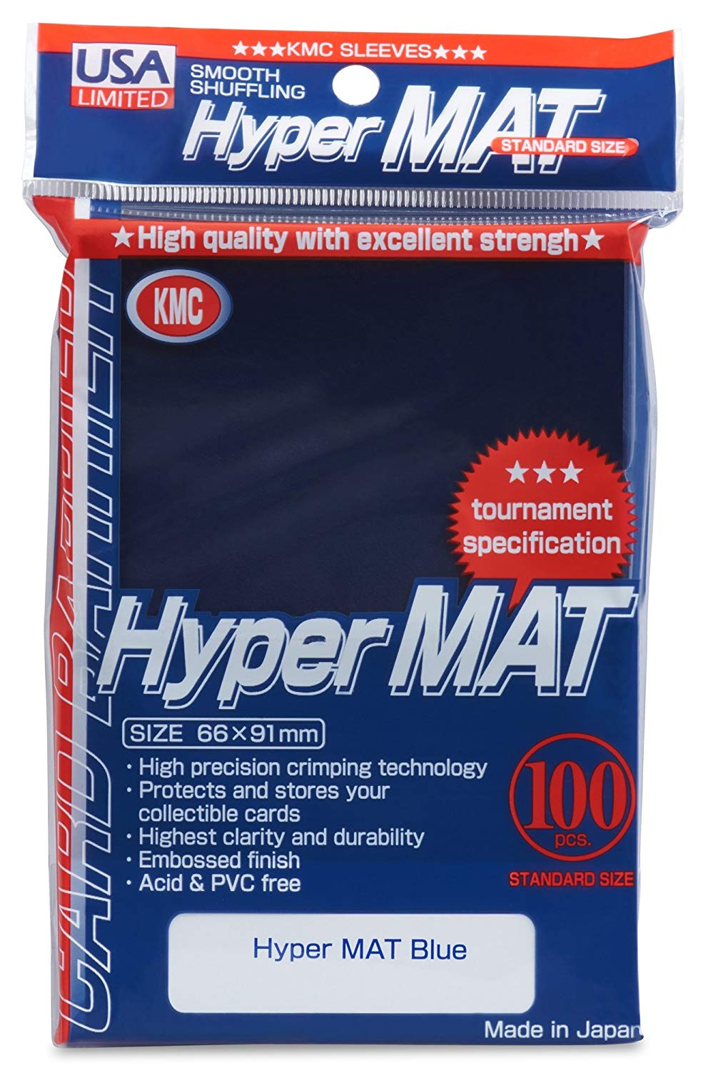 KMC Hyper Mat Standard Sleeves - Blue (100ct)